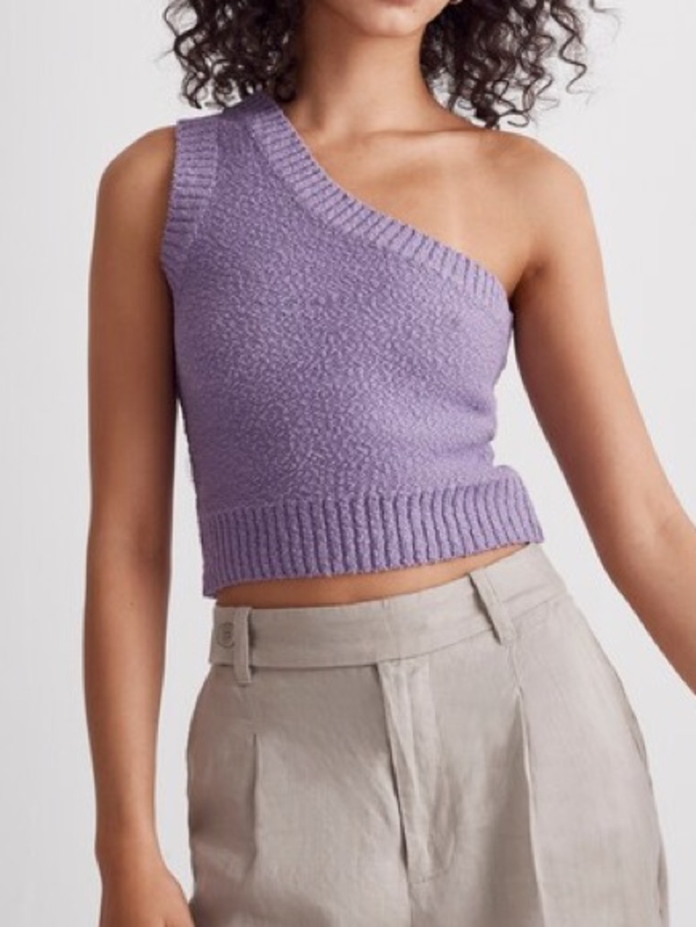 Madewell Textural-Knit One-Shoulder Sweater Tank